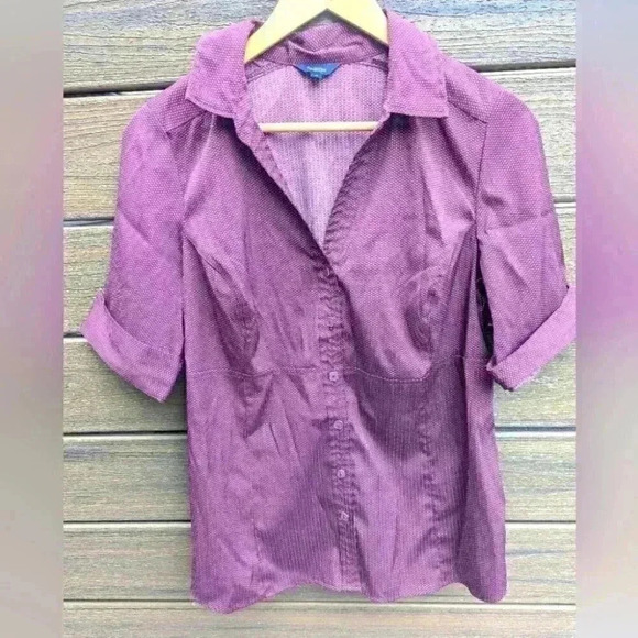 Reitmans Plum Button Down Shirt - size 15 (large) bnwot - Picture 3 of 5